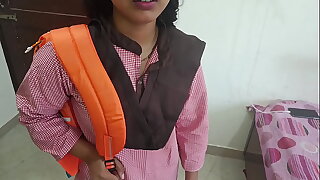 Alpana was shafting with sweetheart on academy time and academy uniform sex in clear Hindi audio she was sucking dick in mouth and painfull shafting